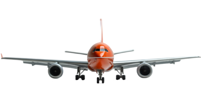 Orange Airplane Front View Illustration