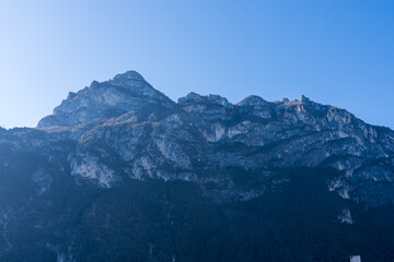 Fototapeta premium Riva del Garda, Italy - November 7, 2024: View of Lake Garda and mountains.