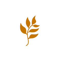 brown leaf branch vector illustration