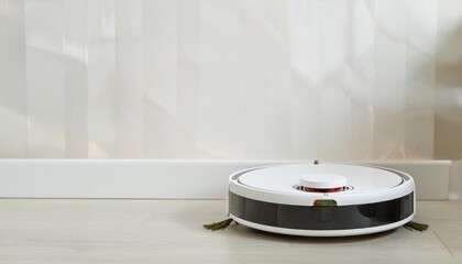  Robot vacuum cleaner operating in a bright indoor space