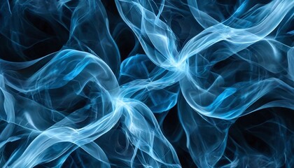 Obraz premium Smoke creating abstract patterns in blue colors.