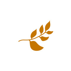 brown leaf branch vector illustration
