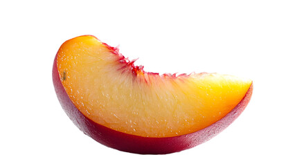 Fresh Peach Slice - Isolated on Black Background