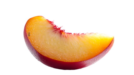 Fresh Peach Slice - Isolated on Black Background