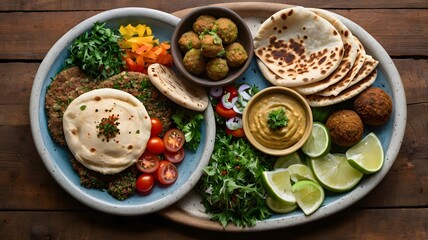 Mediterranean Vegan Feast with Fresh Dishes