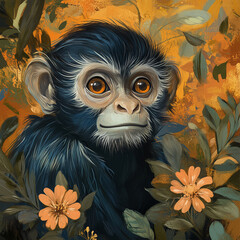 Fototapeta premium Monkey Day. December 14. Holiday illustration.