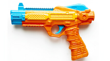 Plastic water gun isolated on white background