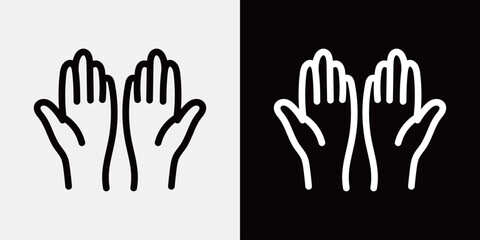 手描きの手、ハンドサインのアイコンセット