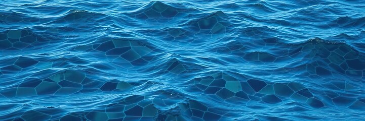 Obraz premium Intricate waves in the deep sea forming an intricate mosaic of blues and greens, swirling, ocean, fractal