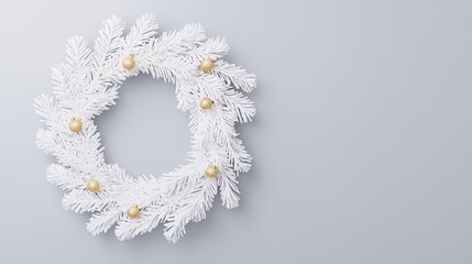 Obraz premium Enhance your christmas spirit with a beautiful white wreath perfect home decoration icon for the holidays