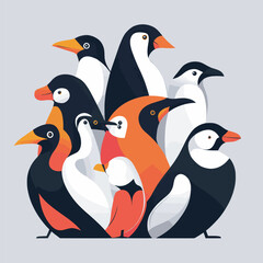 A large set of animals of the world on a light background.