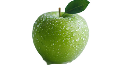 Green Apple with Water Droplets - Realistic Image