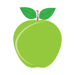 Green Apple Fruit Illustration on a White Background. Vector illustration.