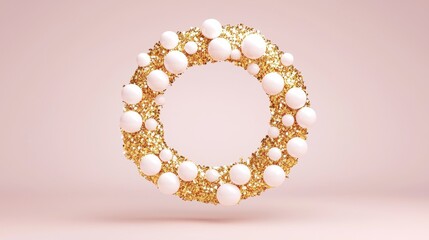 Obraz premium Create stunning christmas decoration icons with elegant gold and white wreath designs