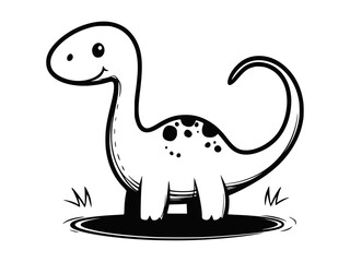 a cute cartoonish dinosaur with a friendly smile and spots.