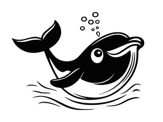 Cute Whale Illustration - Vector Art