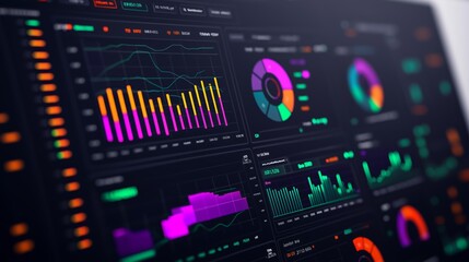 Obraz premium Data Analytics Dashboard Charts Graphs Financial Reports