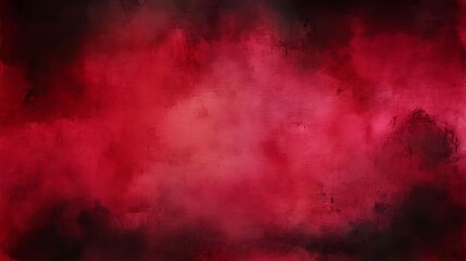 Obraz premium Abstract red watercolor background with dark grunge texture and smoke , distressed vintage. dark maroon background, dark crimson texture, banner 
