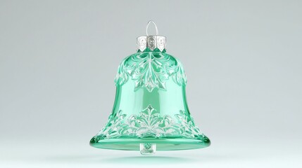 Enhance your christmas spirit with a stunning green glass bell decoration icon