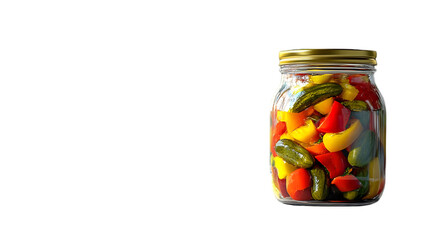 Jar of Pickles and Peppers Realistic Image
