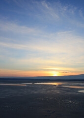 winter sunset at the beach