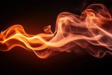 Golden abstract smoke waves with glowing effect