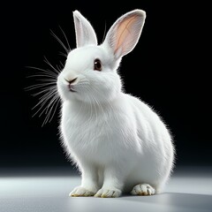 Obraz premium Arctic Hare on White Background