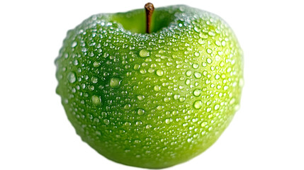 Green Apple with Water Droplets - Realistic Photo