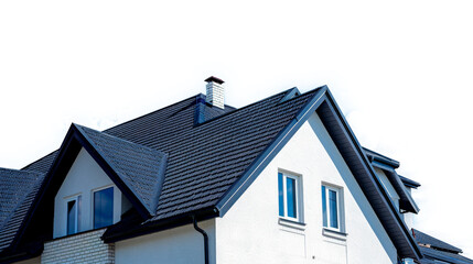 roof of an American style house with transparent background