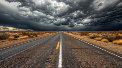 Naklejka premium Stormy Road Ahead
