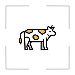 Cow. Animal, farm, farm. Vector icon in flat style