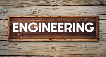 engineering lettering on wooden sign board with beach summer background