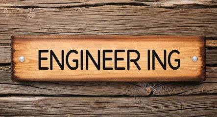 engineering lettering on wooden sign board with beach summer background