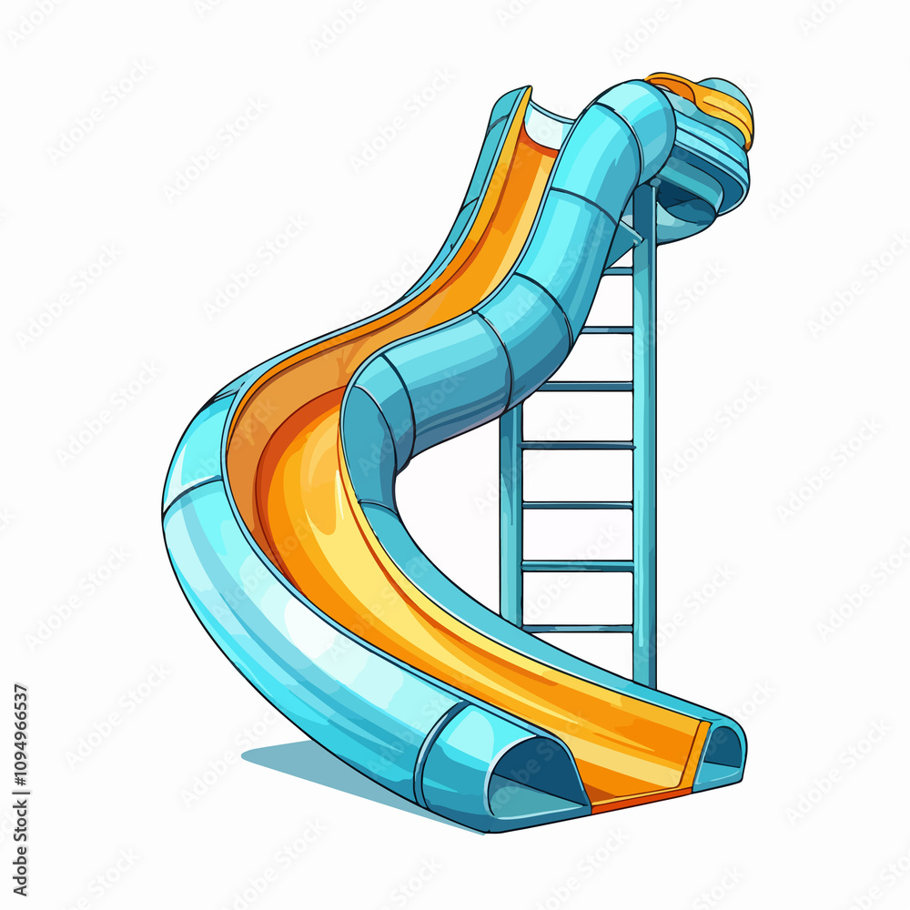 Canvas Prints sleek slide line vector illustration isolated on white background