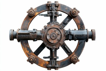 Obraz premium Rusty, circular industrial machine component.