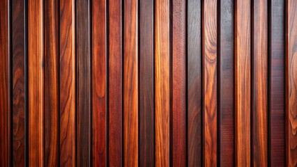 Elegant Mahogany Dark Wood Vertical Slat Wall Covering with Rich Warm Tones and Subtle Variations in Color and Grain for Luxurious Interior Design Spaces