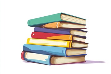 Vibrant Stack of Books Clip Art