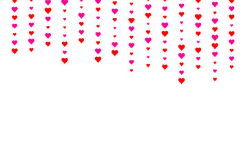 Red And Pink Heart Pattern Background With Copy Space. Valentine's Day Wallpaper. Wedding Backdrop. Vector Illustration