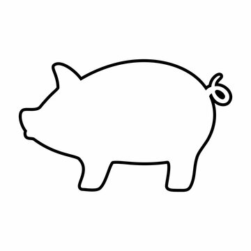 recommend clip art: Pig animal outline. Design image