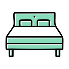 Bed vector, Bed filled flat icon editable outline sign, color and outline symbols