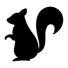 Squirrel animal silhouette. Vector image