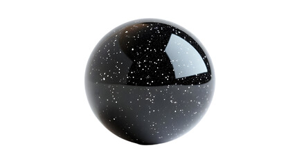 3D Sphere with White Specks on Black Background