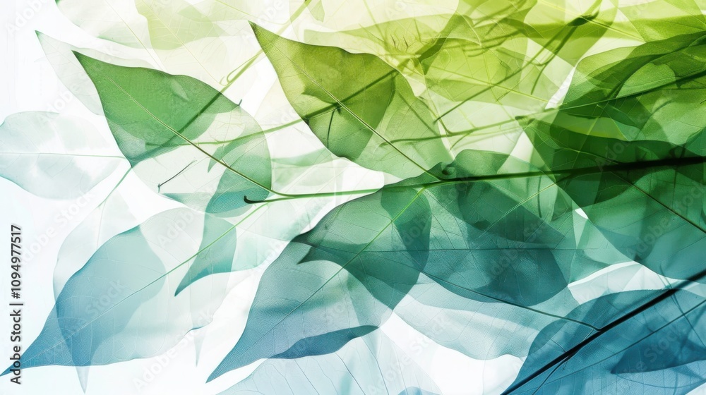 Poster exploring algorithmic leaf vein patterns in soft green gradients an infinite recursive design in nat
