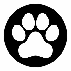 Dog Paw silhouette. Flat image