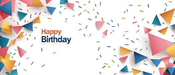 Obraz premium Colorful rainbow-themed happy birthday banner celebration festive party decor vibrant color palette bright atmosphere whimsical design concept for memorable moments