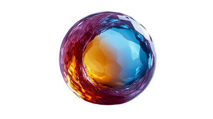 Abstract 3D Sphere with Orange and Blue Colors