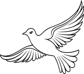 Obraz premium Flying Sketch Bird. Outline Design. Vector Illustration silhouette vector white background.