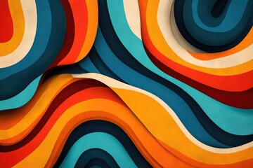 Obraz premium Retro Wavy Lines Abstract Background HighResolution 