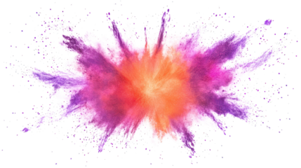 Dynamic explosion of colorful powder, vibrant abstract spectacle of hues vivid