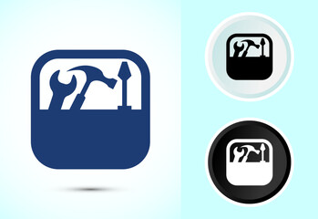 Service icon design illustration, maintenance tools icon for apps and websites